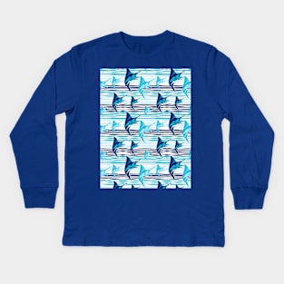 blue fish Kids Long Sleeve T-Shirt